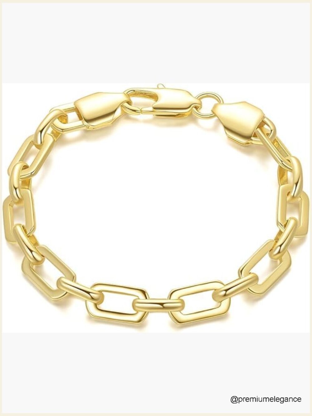 14K Gold Plated Unisex Paperclip Chain Bracelet Lobster Clasp 6.5-9in